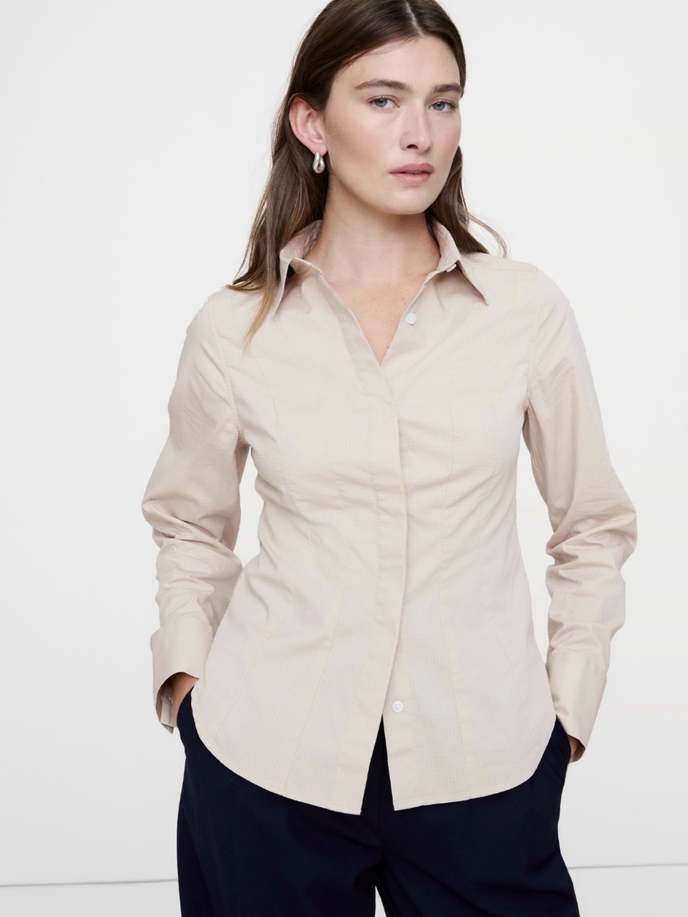 NWT-Banana Republic Stretch Cotton Hourglass Shirt, Medium
